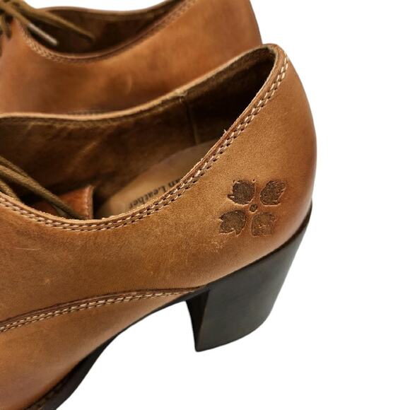 Patricia Nash Anna Block Heel Oxfords Tan Brown Leather Women's Size 6 - Picture 5 of 13